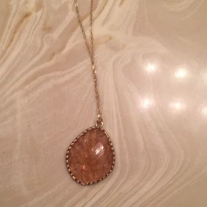 Peach stone necklace
